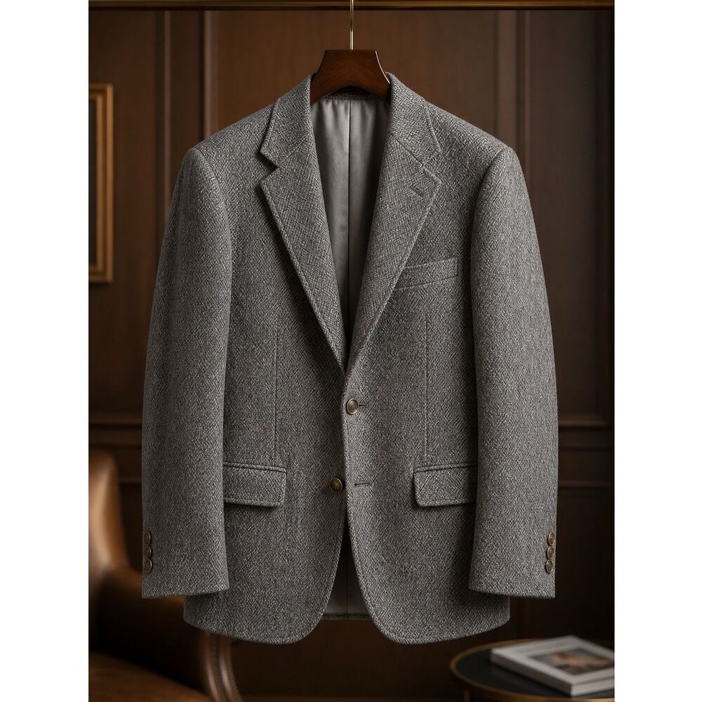 Vintage Evan Picone Classic Bluish Gray Blazer 42R
